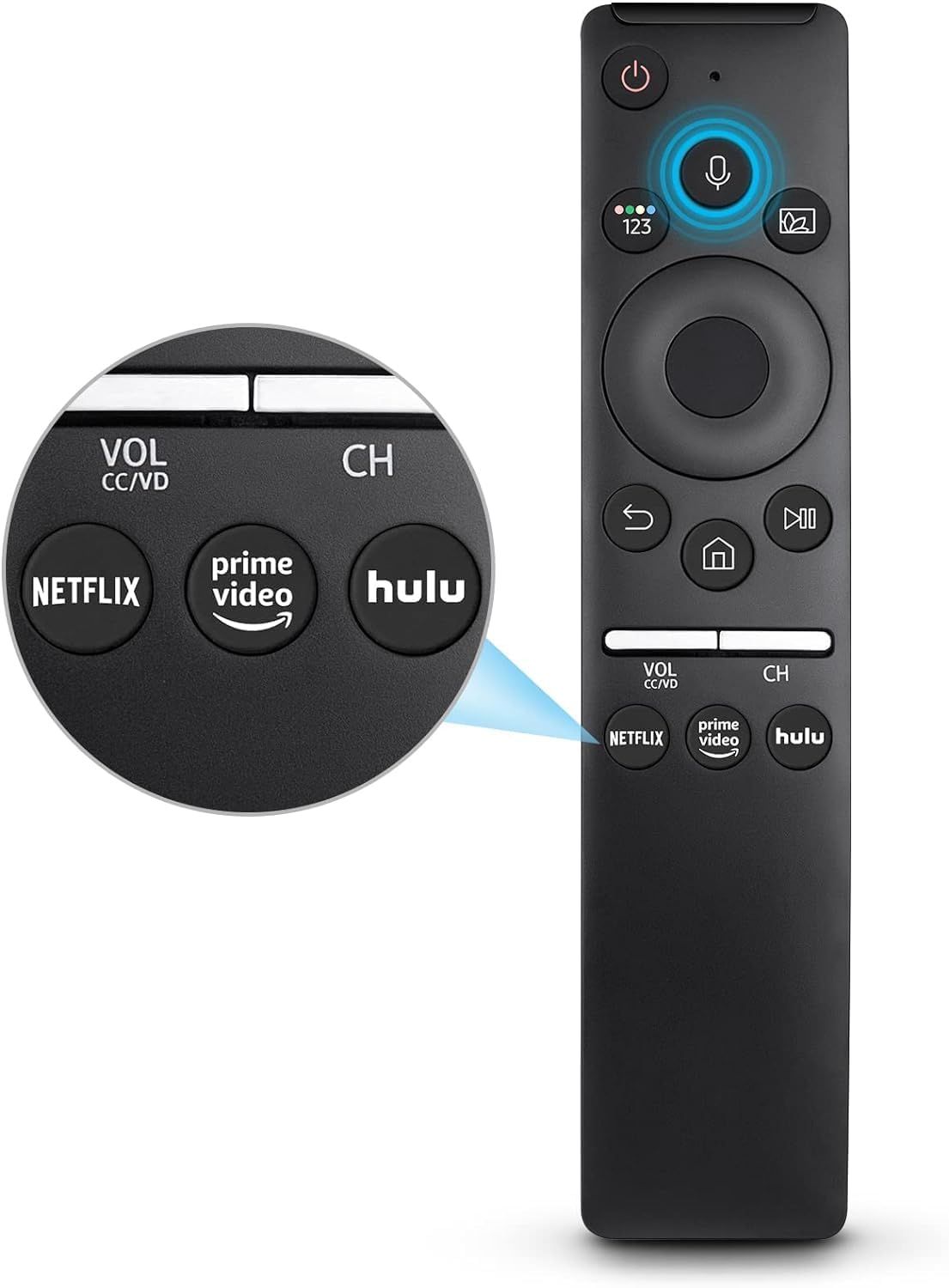 V3Deals Remote Control Compatible with Samsung Bluetooth Voice Command with Smart 4K Tv Remote Control of Original BN59-01312F with Ultra Curved TV and LED Android UHD OLED QLED (Samsung Curve Voice)