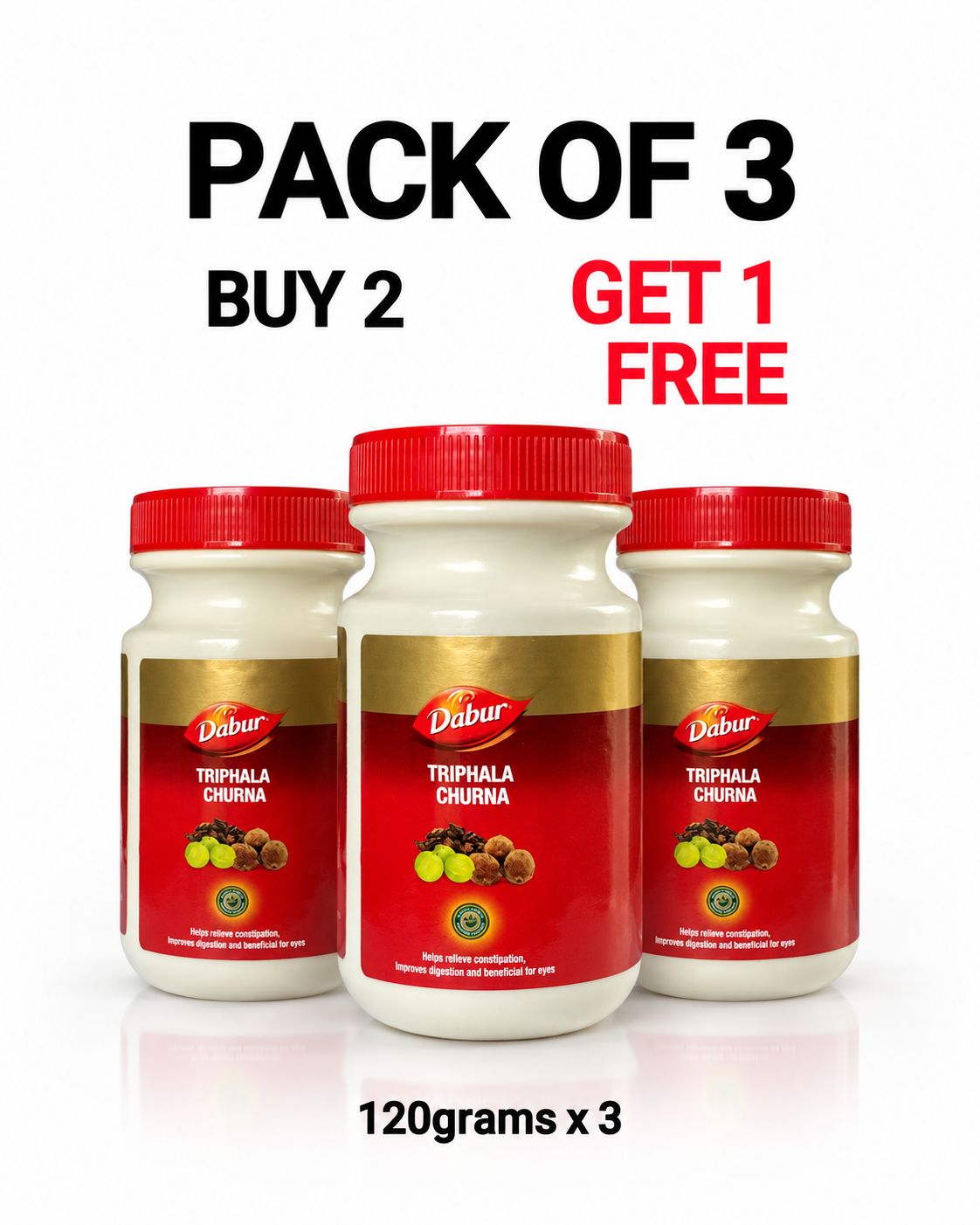 Triphala Churna 120g - Pack of 3 (Buy 2 Get 1 Free)