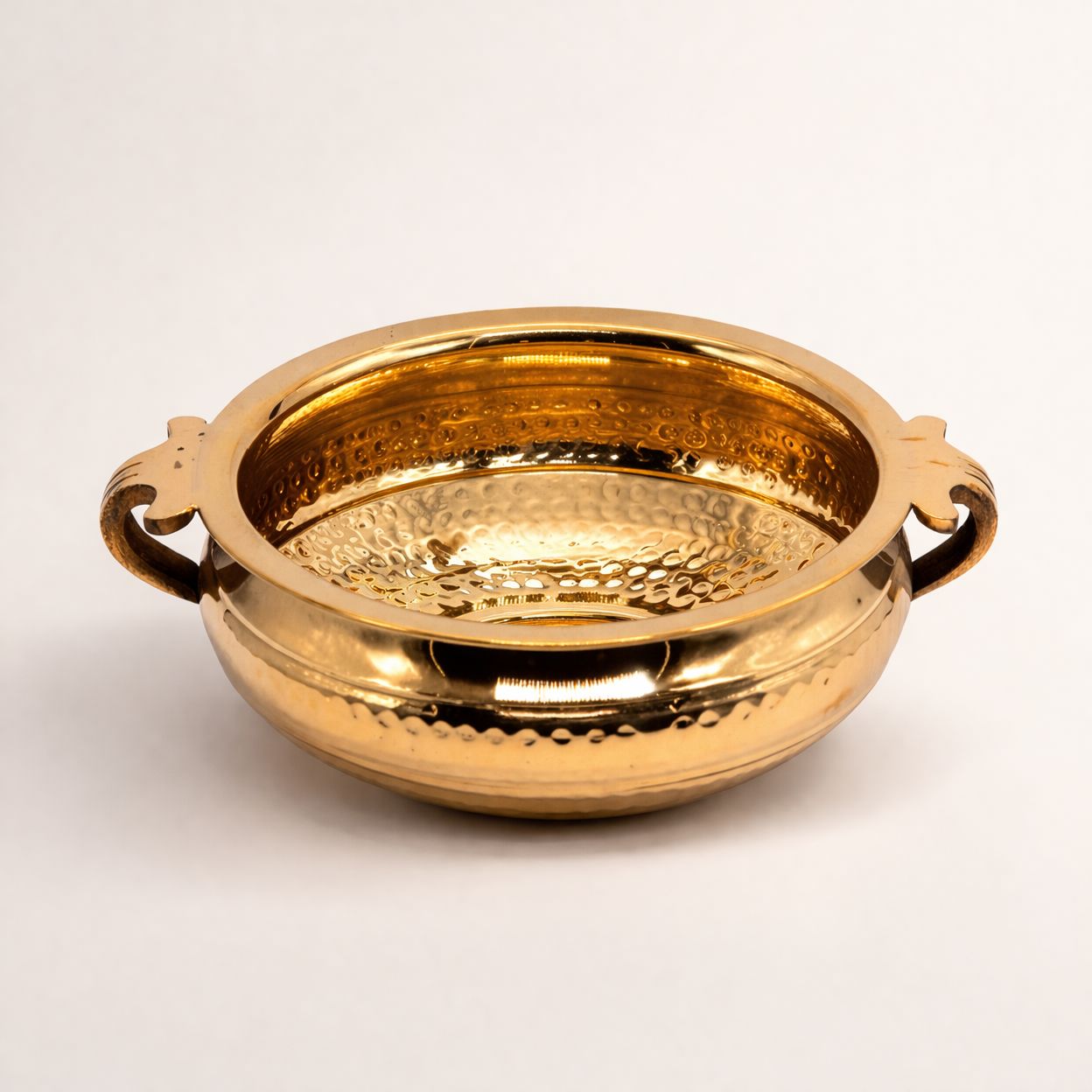 Being Classic Golden Brass Plain Urli Bowl with Handles – 6 Inch