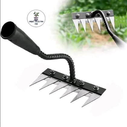 6 Teeth Garden Weeder Rake Soil Loosener Tool Only Head