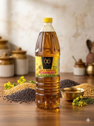 Ziva Pure Black Mustard Oil, 1 Ltr.