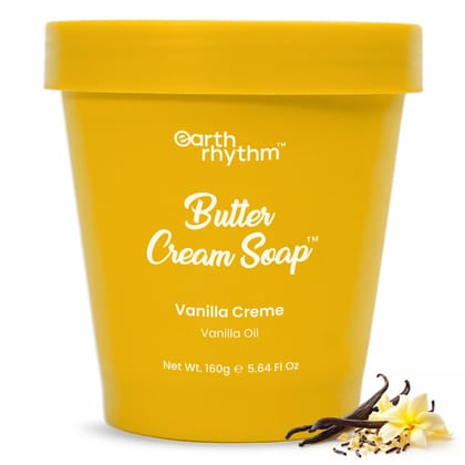 Earth Rhythm Butter Cream Soap, 48H Moisture, Gentle Cleanse, No Sulphates, No Phthalates – Vanilla Creme Earth Rhythm Butter Cream Soap, 48H Moisture, Gentle Cleanse, No Sulphates, No Phthalates – Vanilla Creme - 160 g (Pack of 1)