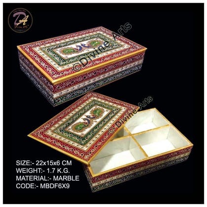 Marble Dry Fruit Box Marble Dry Fruit Box