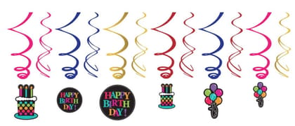 Party On Swirl Decoration - 12CT