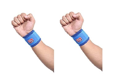 Ezyfit Neoprene Wrist Support (Wrist Band), Fitness Exercise Wrist Wrap for Men & Women - Free Size (Pack of 2)