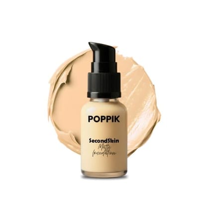 POPPIK Second Skin Matte Foundation 40ml | Paraben & Sulfate Free, Mineral Oil Free, Hydrating Buildable Coverage with UV Protection | Smooth, Natural, Non-Greasy Finish for All Skin Types POPPIK Second Skin Matte Foundation 40ml | Paraben & Sulfate Free, Mineral Oil Free, Hydrating Buildable Coverage with UV Protection | Smooth, Natural, Non-Greasy Finish for All Skin Types