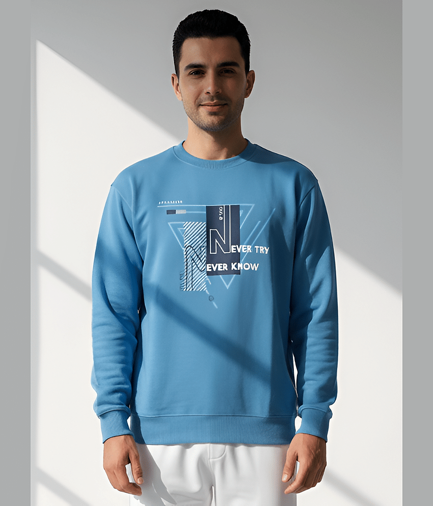 Dollar Cotton Blend Round Neck Men's Sweatshirt - Blue ( Pack of 1 )