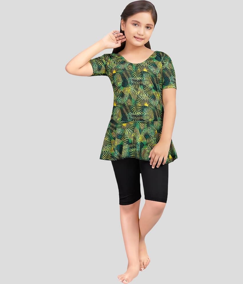 Aarika Girls Nylon 1 Piece Sets ( Green )