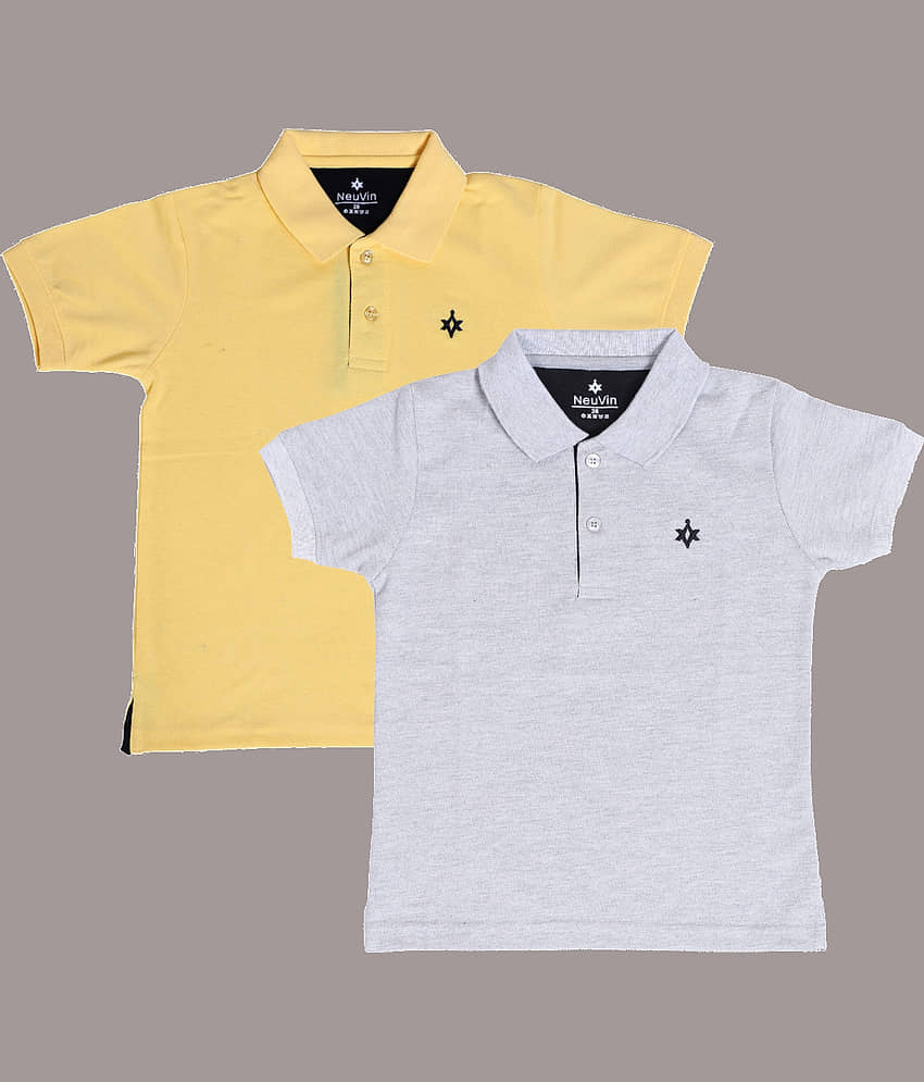 NEUVIN Pack of 2 Baby Boys Cotton Blend Polo T-Shirt ( Multi )