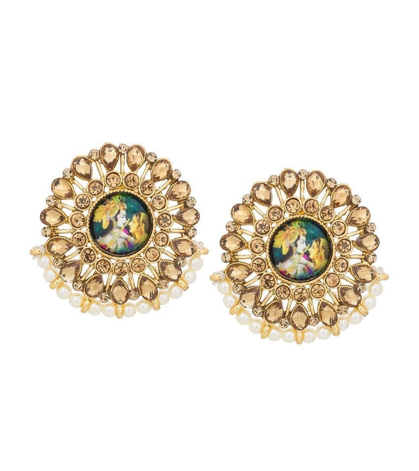 Morison Golden Petal Earrings Natureâ€™s Elegance in Every Detail