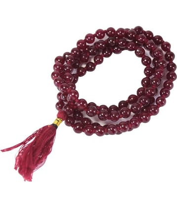 Moksha Red Agate Hakik Mala 108+1 Stone