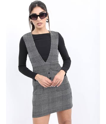 Ketch Polyester Blend Checks Mini Women's Bodycon Dress - Multi Color ( Pack of 1 )