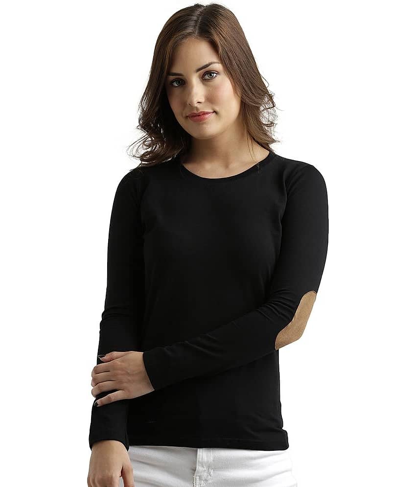 Miss Chase Women's Cotton Regular Top ( Black )