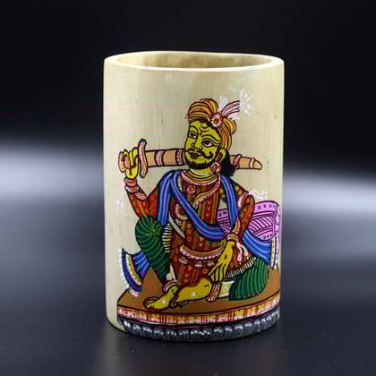 Wooden Pattachitra Pen / Pencil Stand