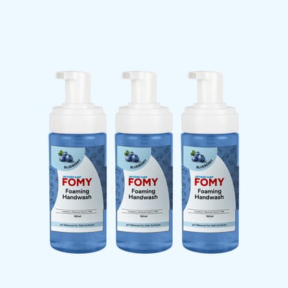 Intercorp Fomy Antibacterial Soft Refreshing Foam Hand Wash, 160 ml Each (Blueberry - Pack of 3)