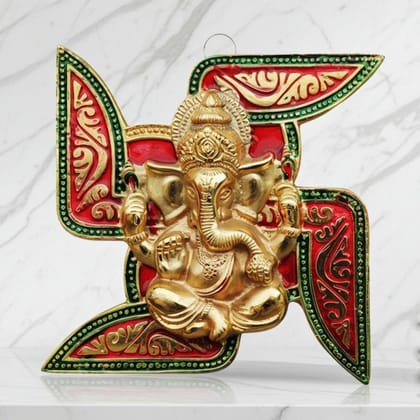 Aluminium Wall Hanging Showpiece Satiya Ganesh (ASMAS072)