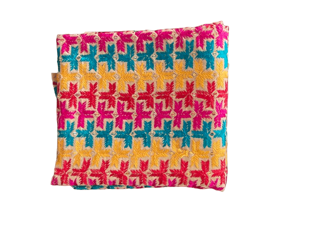 Multicoloured Phulkari Dupatta