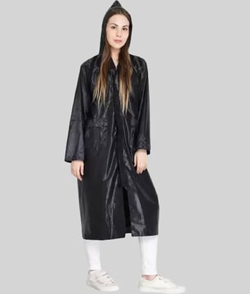 PARYAG HOSIERY Polyester Long Raincoat - Black