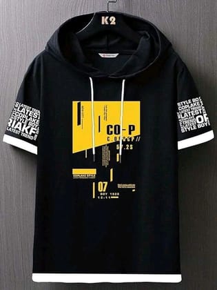 Printed Men Black T-Shirt