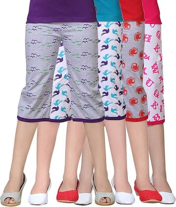 Sini Mini Pack of 4 Girls Capris ( Multicolor )