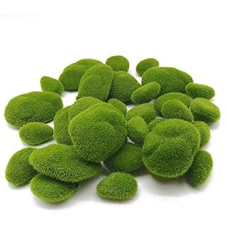 De Gardenia 24 PCS 3 Size Artificial Moss Rocks Decorative Green Moss BallsMoss Stones Green Moss Covered Stones Fake Moss Decor for Floral Arrangements Fairy Gardens and Crafting
