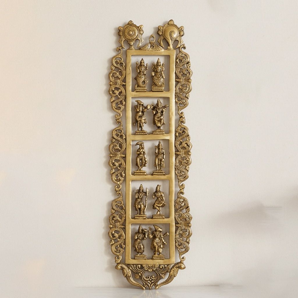 Brass Showpiece Wall Hanging Das Avatar, Height : 30 Inch (BSMAS1309 D)