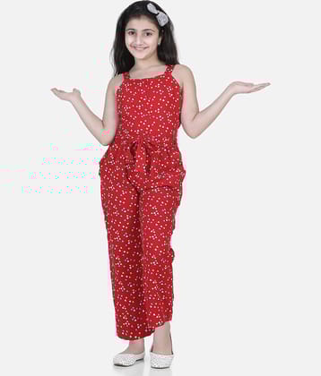 StyleStone Pack of 1 Girls Rayon Top With Palazzo ( Red )