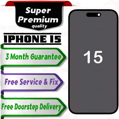 Apple iPhone 15  (display glass combo folder) Mobile Display LCD Screen With Touch, WHITE