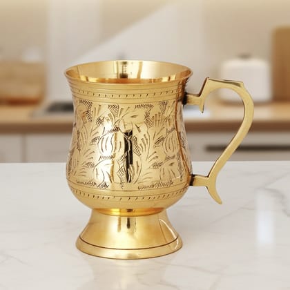 Brass Beer Mug Glass, 300 ML (ZMAS266 C)