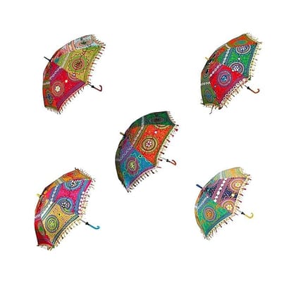rajasthani print umbrella set Of 5 rajasthani print umbrella set Of 5