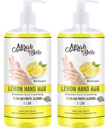 Mirah Belle - Lemon Hand Rub Sanitizer Gel 1000 ml (Pack of 2)