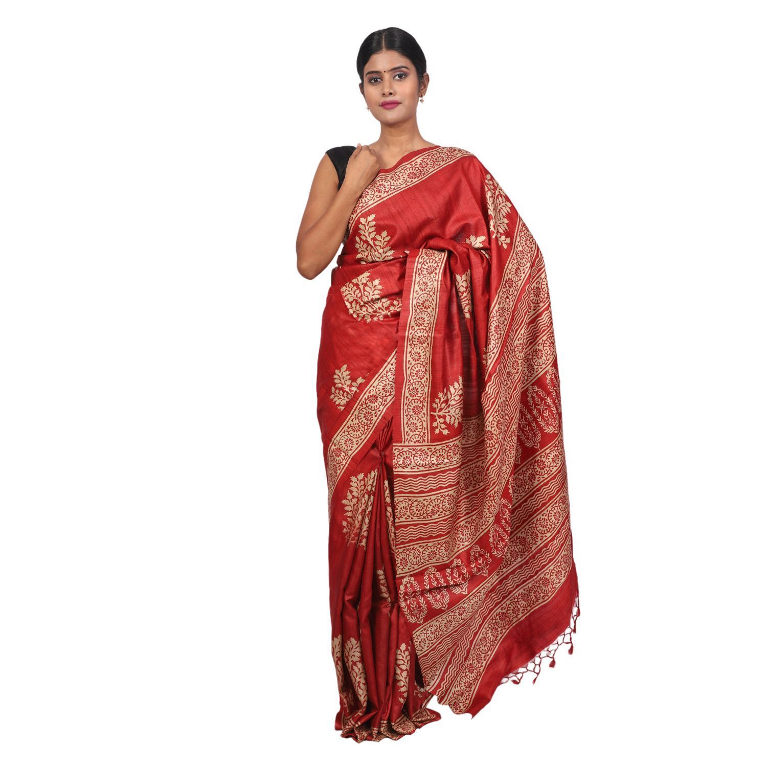 HANDLOOM KOSA SAREE WITH BLOUSE (SKU - 3H0212120422 SAREE- 235)