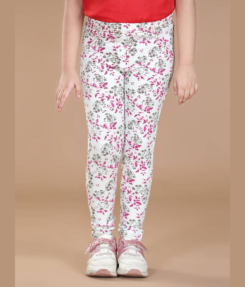 StyleStone Pack of 1 Girls Cotton Blend Leggings ( White )