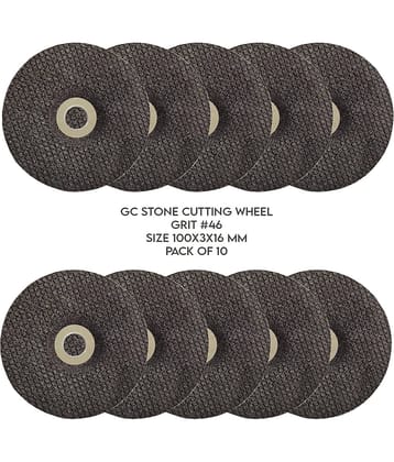 LXMI 4inch GC Stone Cutting Wheel 100 X 3 X 16mm (Grit 46) (Pack of 10)