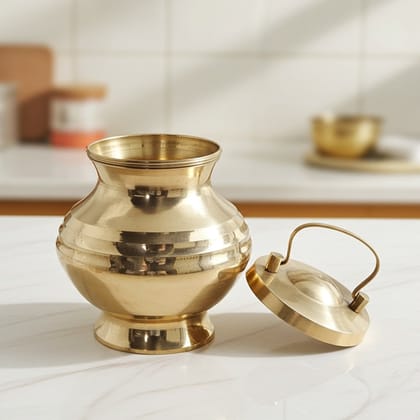 Brass Gangajali No. 5.5 [500 ml] – Traditional Holy Water Pot, Height : 5 Inch (ZMAS613 K)