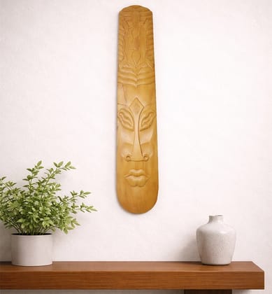 Large Hand-Carved Solid Teak Wood Tribal Face Mask Wall Hanging