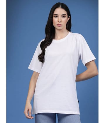 Rigo Women Cotton Printed Oversized Fit Round Neck T-Shirt ( Black )