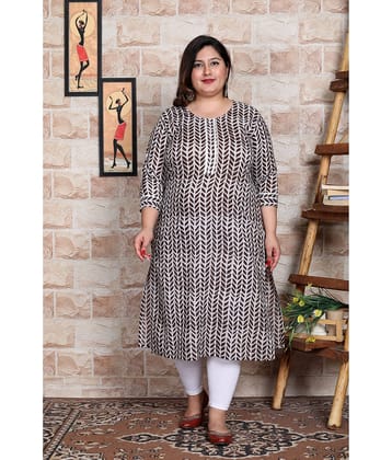 Avnii Cotton Printed Straight Women's Kurti - Black ( Pack of 1 )