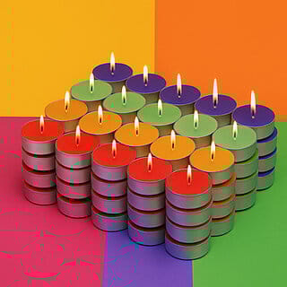 Vibrant Multicolor Tealight Candle for Home Decor Festive Celebration Wax Candle Candle (Multicolor, Pack of 50)