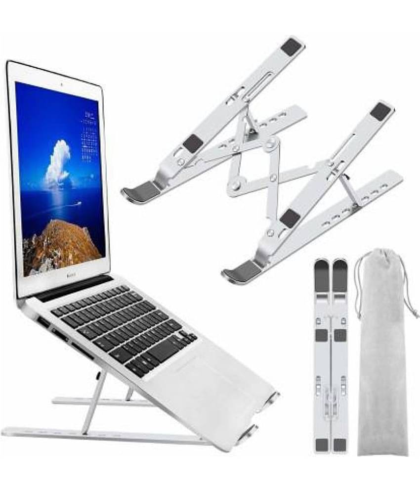 Nyalkaran import export Laptop Table For Upto 48.26 cm (19) Silver aluminium laptop stand