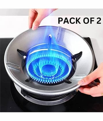 sakimo Gas Saver Burner Stand|Windproof Gas Stand for Gas Chula Stand|Gas Saver Jali|Stove Protector and Washable Stand, Open PACK OF 2.