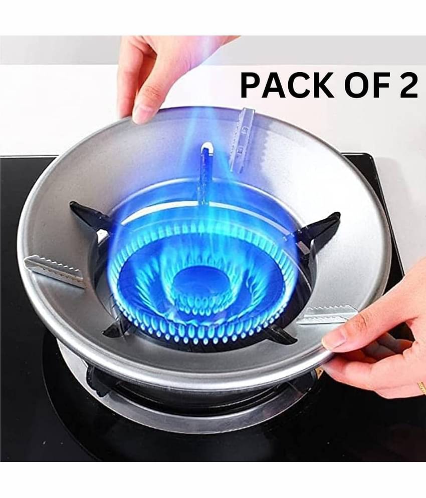 sakimo Gas Saver Burner Stand|Windproof Gas Stand for Gas Chula Stand|Gas Saver Jali|Stove Protector and Washable Stand, Open PACK OF 2.