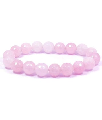 Rose Quartz Diamond Cut Round Bead 8 mm Crystal/Stone Bracelet for Unisex