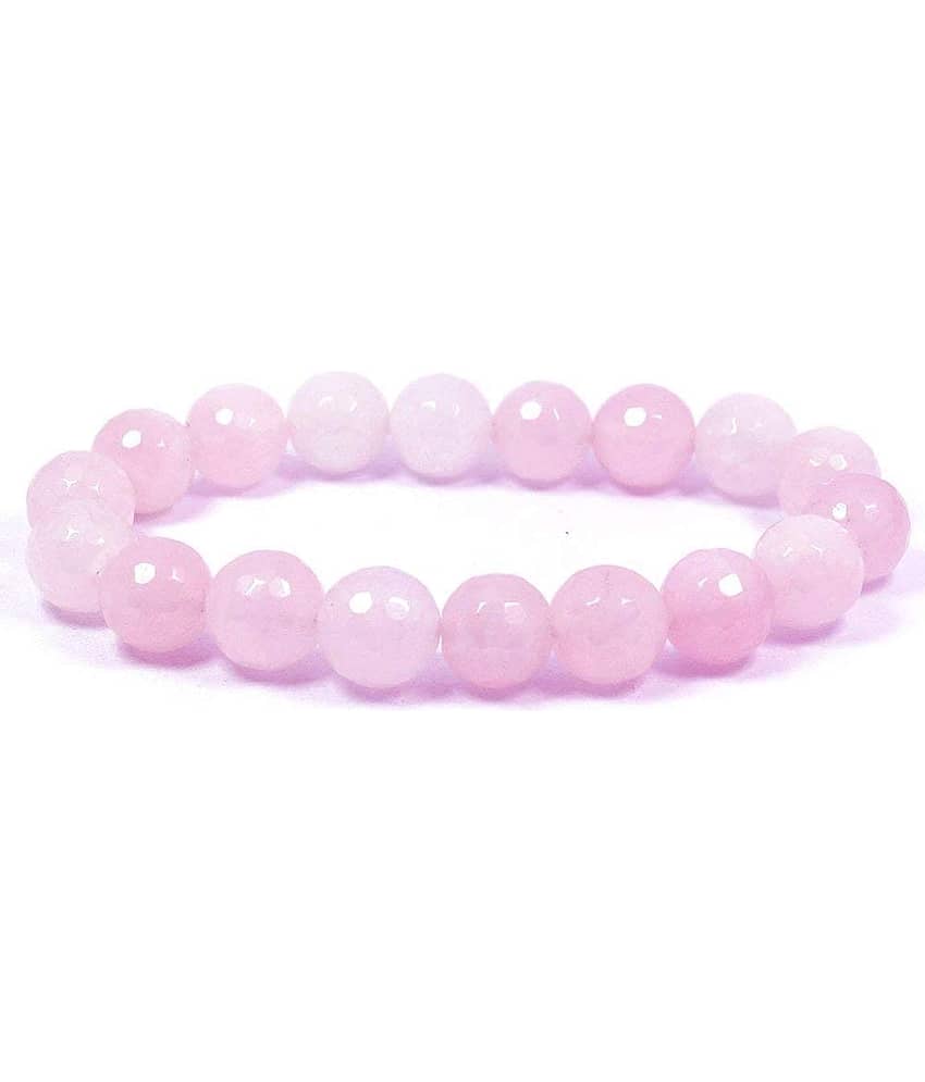 Rose Quartz Diamond Cut Round Bead 8 mm Crystal/Stone Bracelet for Unisex