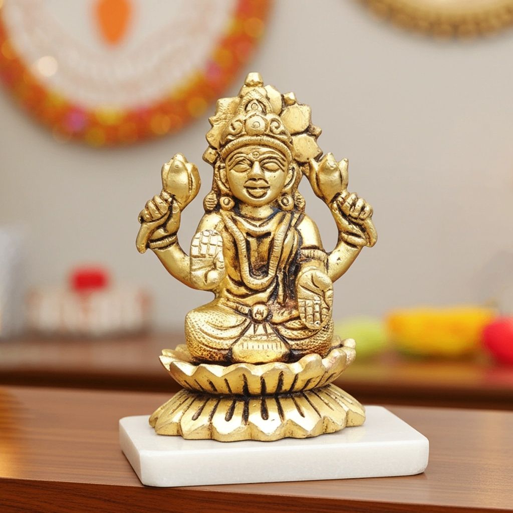 Brass Showpiece Laxmi Ji God Idol Statue (BSMAS1480 L)