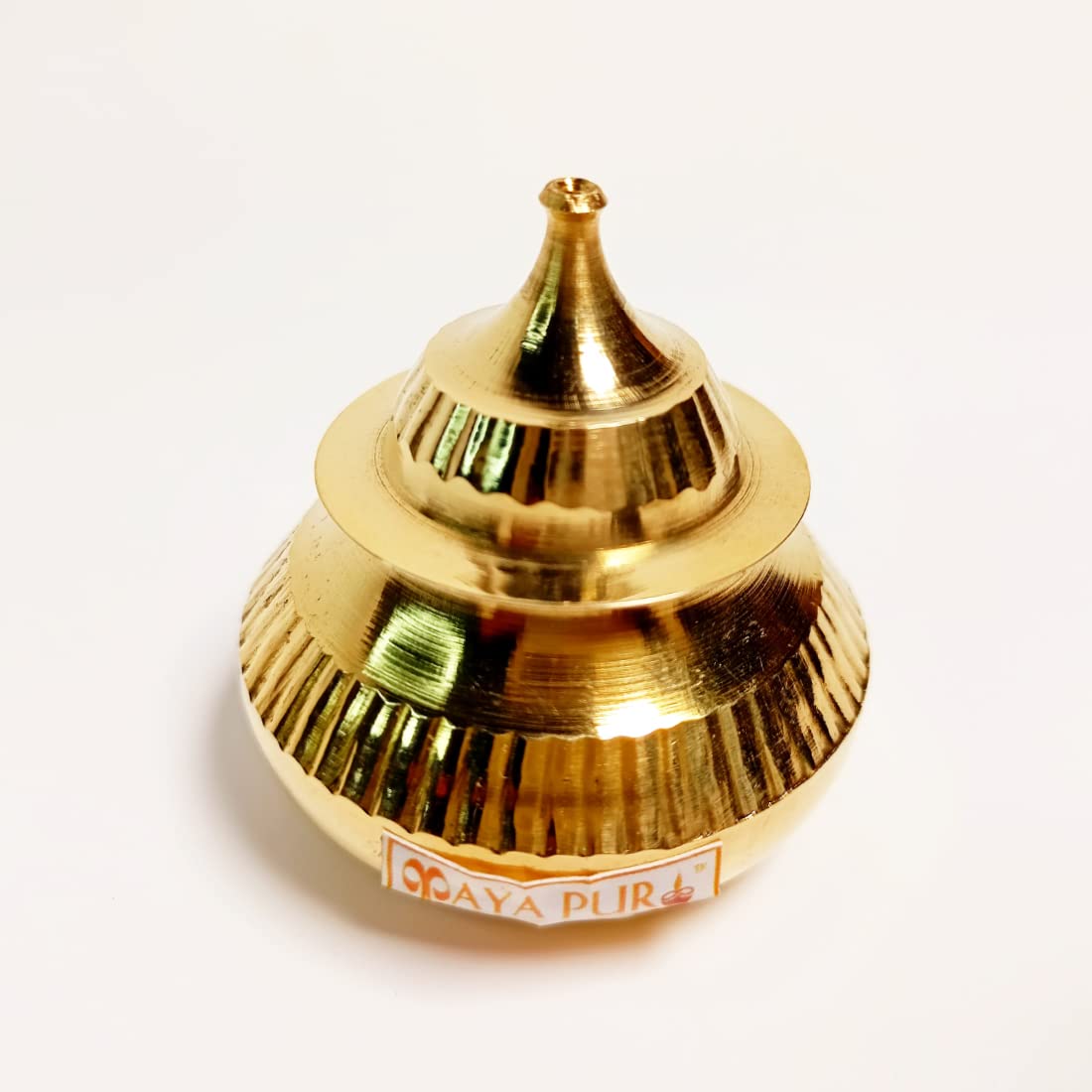 MAYAPURI Handmade Pital Sindur Dani | Sindoor Dibbi/Kumkum Box, Golden