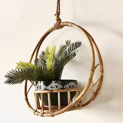 Rattan Cane Plant Pot Holder | Natural Finish | Pack Of 1