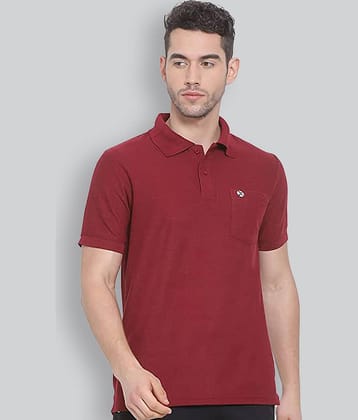 Lux Nitro Pack of 1 Cotton Blend Regular Fit Solid Half Sleeves Men's Polo T Shirt ( Maroon )