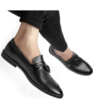 YUVRATO BAXI Tassel Artificial Leather Black Formal Shoes