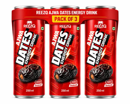 REEZQ Ajwa Dates Energy Drink  Zero Sugar | 250 ml pack of 3